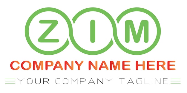 Vector diseño de logotipo de letra zim