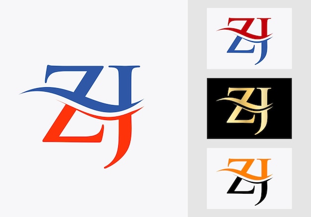 Diseño de logotipo de letra ZJ. Logotipo ZJ para identidad de lujo