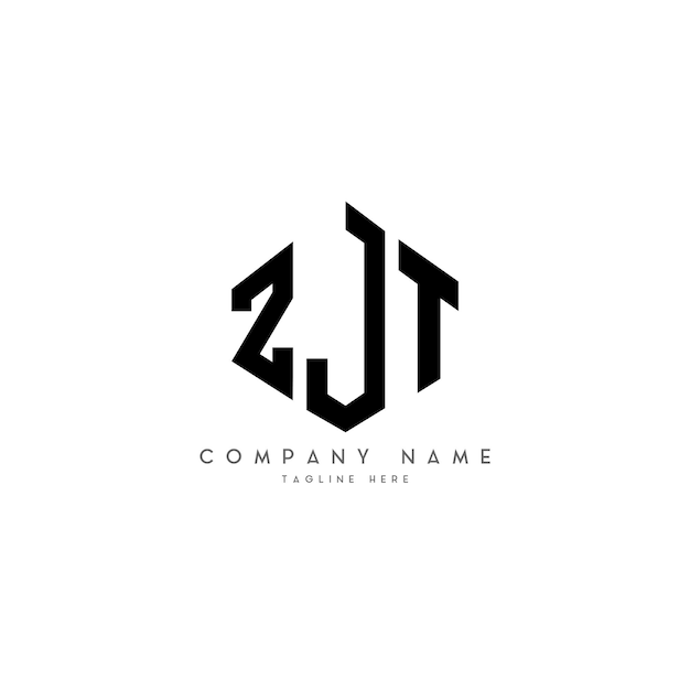 Diseño del logotipo de la letra ZJT con forma de polígono ZJT polígono y forma de cubo diseño del logotipo ZJT hexágono modelo de logotipo vectorial colores blanco y negro ZJT monograma negocio y logotipo de bienes raíces