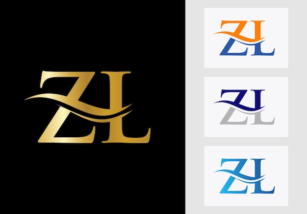 Vector diseño del logotipo de la letra zl. logotipo zl para identidad de lujo