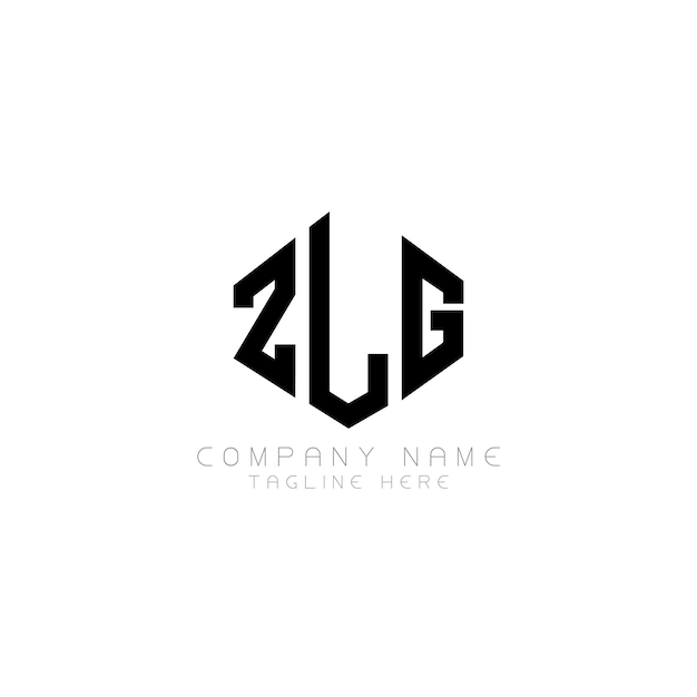 Diseño del logotipo de la letra ZLG con forma de polígono ZLG polígono y forma de cubo diseño del logotipo ZLG hexágono modelo de logotipo vectorial colores blanco y negro ZLG monograma negocio y logotipo de bienes raíces