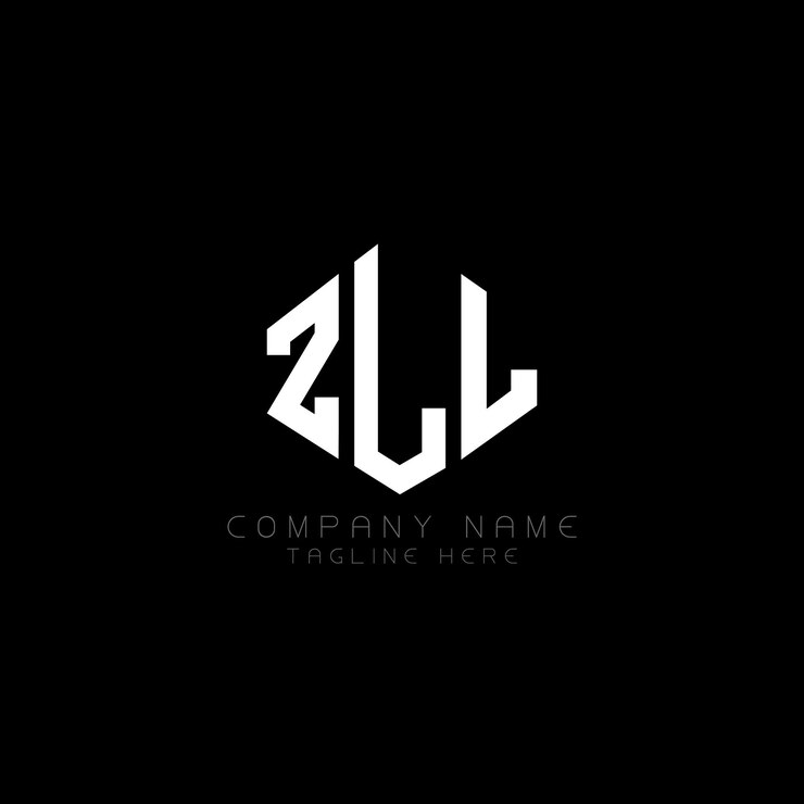 Vector diseño de logotipo de letra zll con forma de polígono zll polígono y forma de cubo diseño de logotipo zll hexágono patrón de logotipo vectorial colores blanco y negro zll monograma negocio y logotipo de bienes raíces