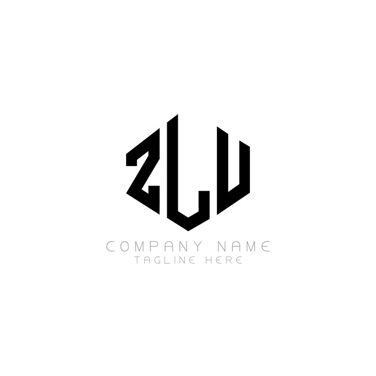 Vector diseño del logotipo de la letra zlu con forma de polígono zlu polígono y forma de cubo diseño del logotipo zlu hexágono modelo de logotipo vectorial colores blanco y negro zlu monograma negocio y logotipo de bienes raíces