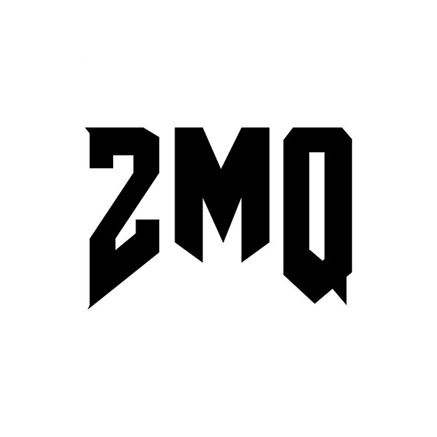 Diseño de logotipo de letra ZMQ para una empresa de tecnología ZMQ diseño de logotipo combinación de colores blanco y negro ZMQ logotipo ZMQ vector ZM Q diseño ZMQ icono ZMQ alfabeto ZMQ tipografía diseño de logotip