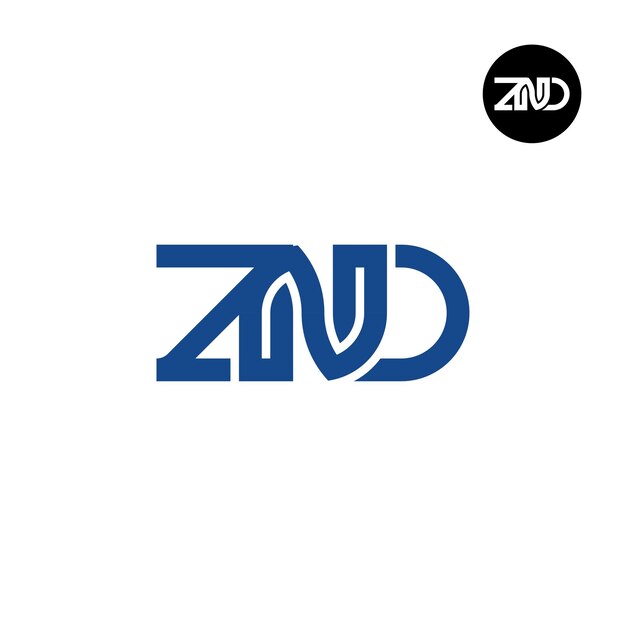 Diseño del logotipo de la letra ZND Monogram