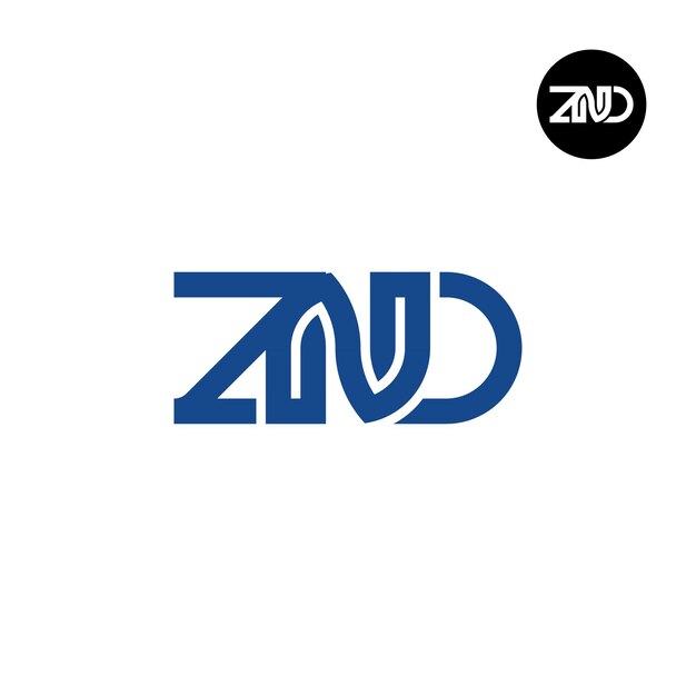 Vector diseño del logotipo de la letra znd monogram