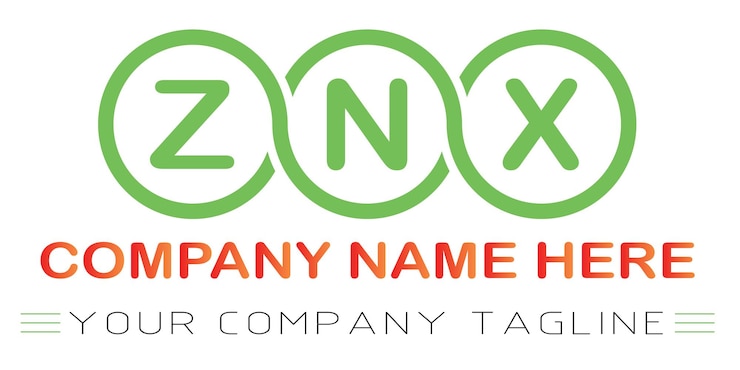 Vector diseño de logotipo de letra znx