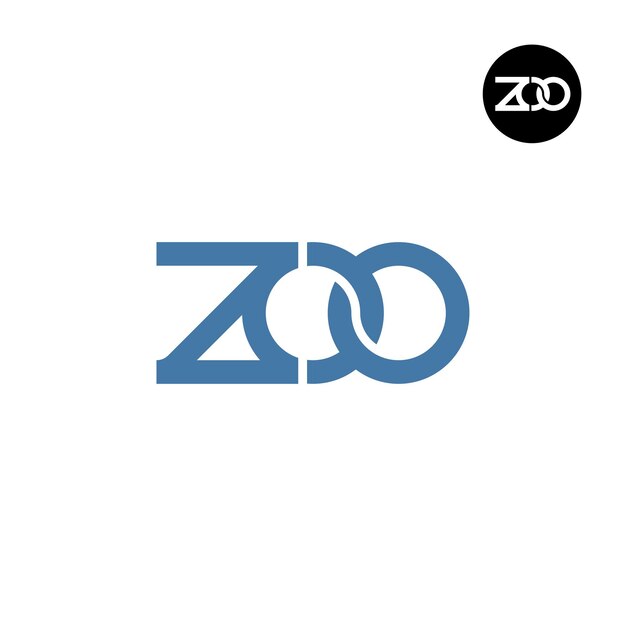 Diseño del logotipo de la letra ZOO Monograma