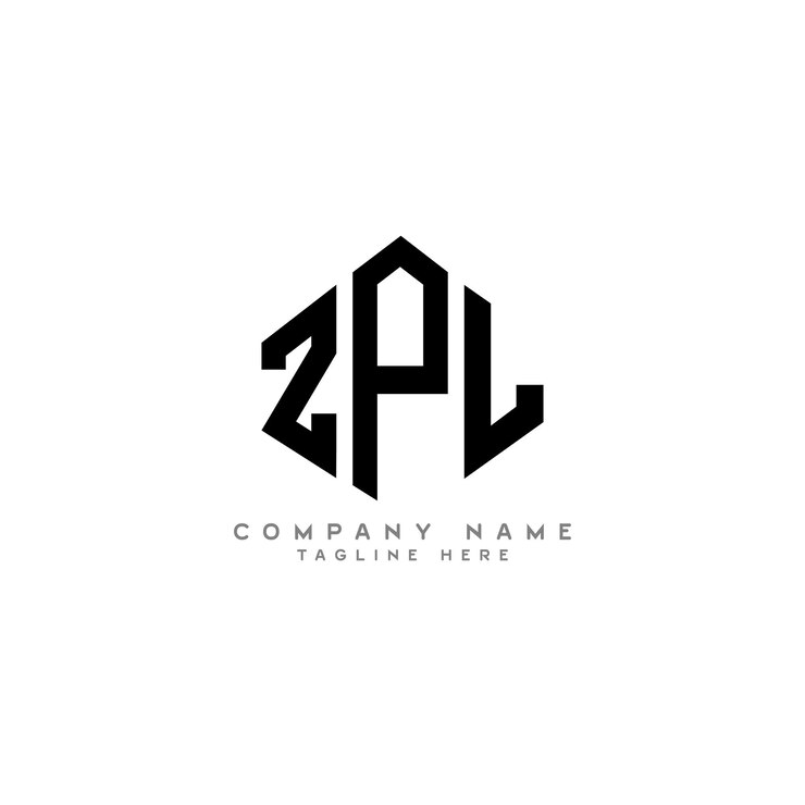 Vector diseño de logotipo de letra zpl con forma de polígono zpl polígono y forma de cubo diseño de logotipo zpl hexágono patrón de logotipo vectorial colores blanco y negro zpl monograma negocio y logotipo de bienes raíces