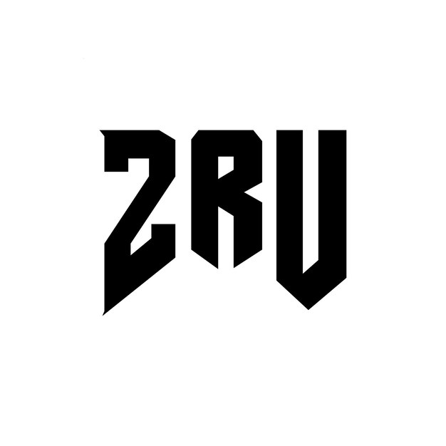 Diseño de logotipo de letra ZRU para una empresa de tecnología ZRU diseño de logotipo combinación de colores blanco y negro ZRU logotipo ZRU vector ZRU diseño ZRU icono ZRU alfabeto ZRU tipografía diseño de logo