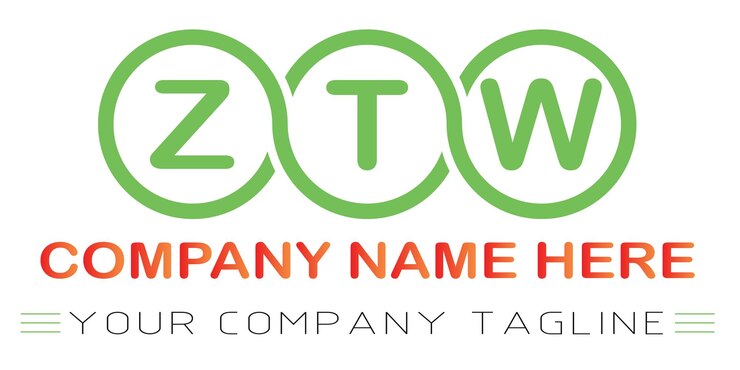 Vector diseño de logotipo de letra ztw