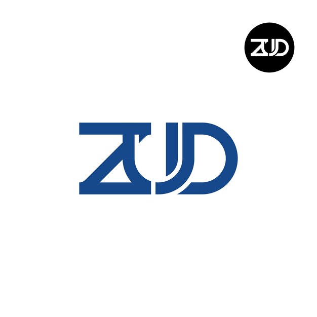 Diseño del logotipo de la letra ZUD Monogram