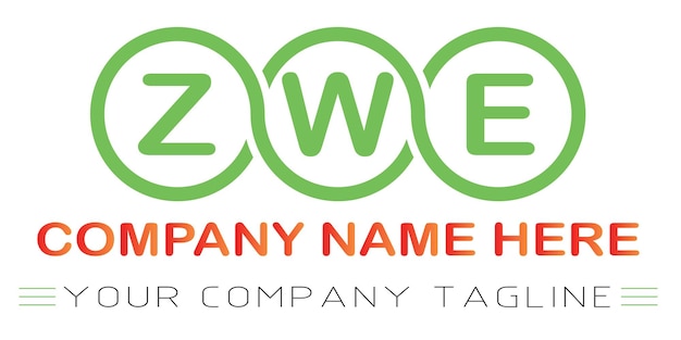 Vector diseño de logotipo de letra zwe