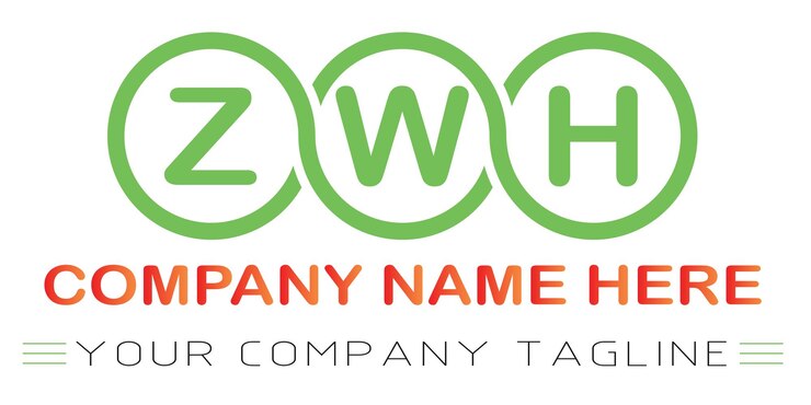 Vector diseño de logotipo de letra zwh