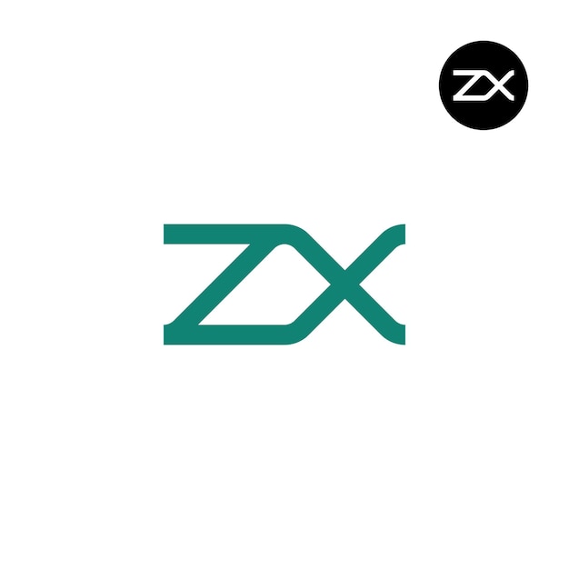 Diseño del logotipo de la letra ZX Monograma