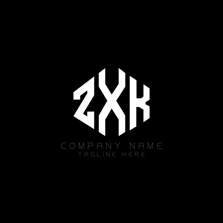 Vector diseño del logotipo de la letra zxk con forma de polígono zxk polígono y forma de cubo diseño del logotipo zxk hexágono patrón del logotipo vectorial colores blanco y negro zxk monograma logotipo de negocios e inmobiliario