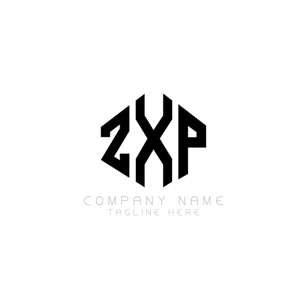 Diseño de logotipo de letra ZXP con forma de polígono ZXP polígono y forma de cubo diseño de logotipo ZXP hexágono patrón de logotipo vectorial colores blanco y negro ZXP monograma logotipo de negocios e inmobiliario