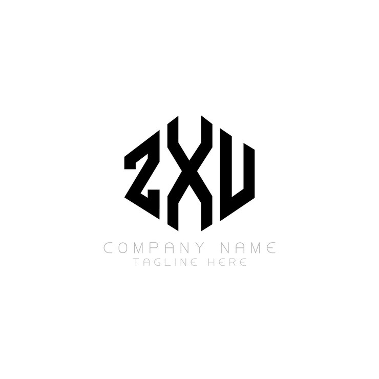 Vector diseño del logotipo de la letra zxu con forma de polígono zxu diseño del logotipo del polígono y la forma del cubo zxu plantilla del logotipo vectorial hexágono de zxu colores blanco y negro zxu monograma de negocios y logotipo inmobiliario