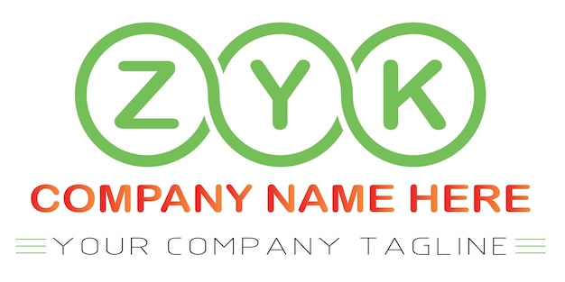 Diseño de logotipo de letra ZYK