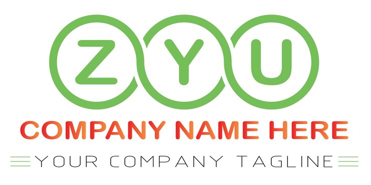 Vector diseño de logotipo de letra zyu