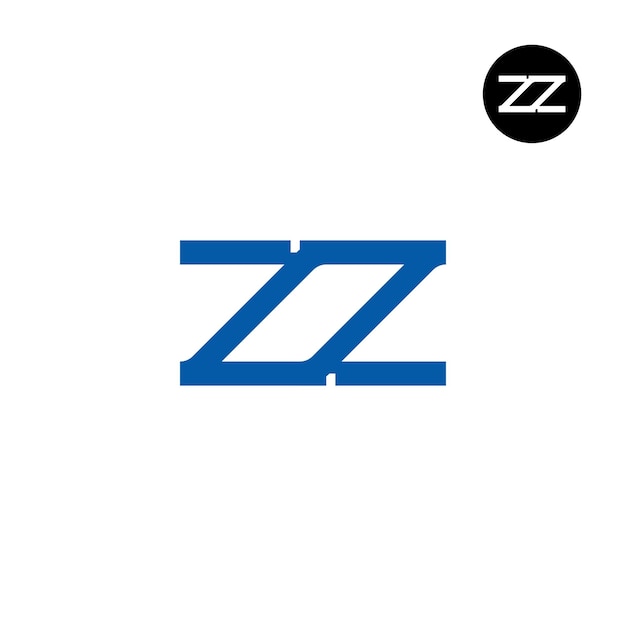 Diseño del logotipo de la letra ZZ Monograma