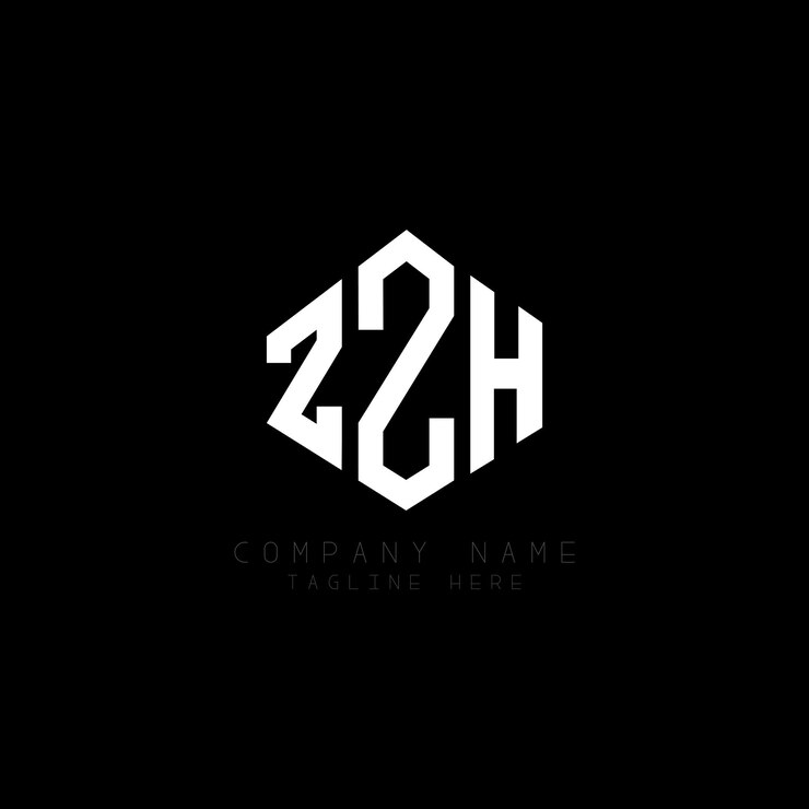 Vector diseño del logotipo de la letra zzh con forma de polígono zzh poligono y forma de cubo diseño del logotipo zzh hexágono modelo de logotipo vectorial colores blanco y negro zzh monograma logotipo de negocios e inmobiliario