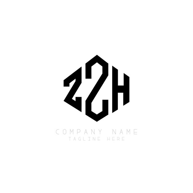 Diseño del logotipo de la letra ZZH con forma de polígono ZZH poligono y forma de cubo diseño del logotipo ZZH hexágono modelo de logotipo vectorial colores blanco y negro ZZH monograma logotipo de negocios e inmobiliario