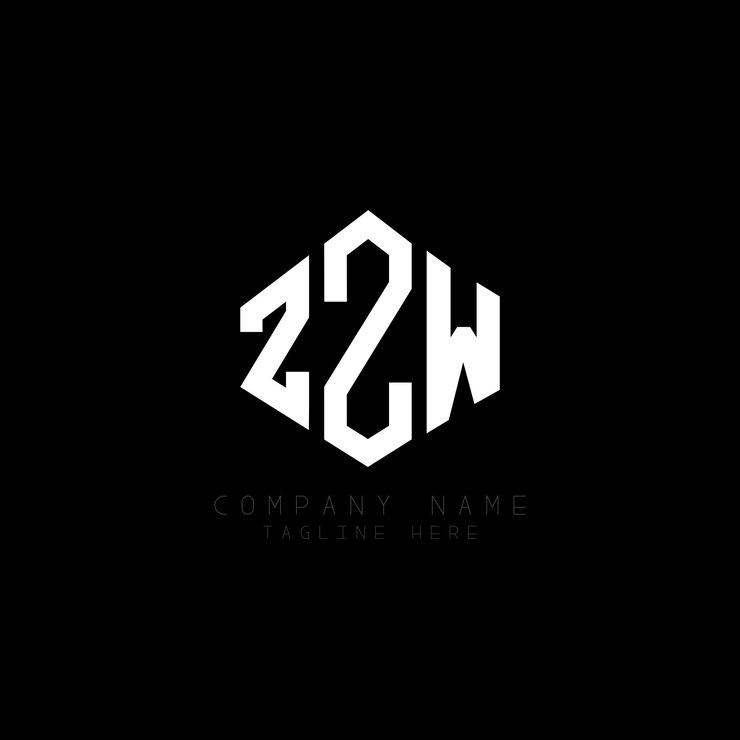 Vector diseño del logotipo de la letra zzw con forma de polígono zzw polígono y forma de cubo diseño del logotipo zzw hexágono modelo de logotipo vectorial colores blanco y negro zzw monograma logotipo de negocios e inmobiliario