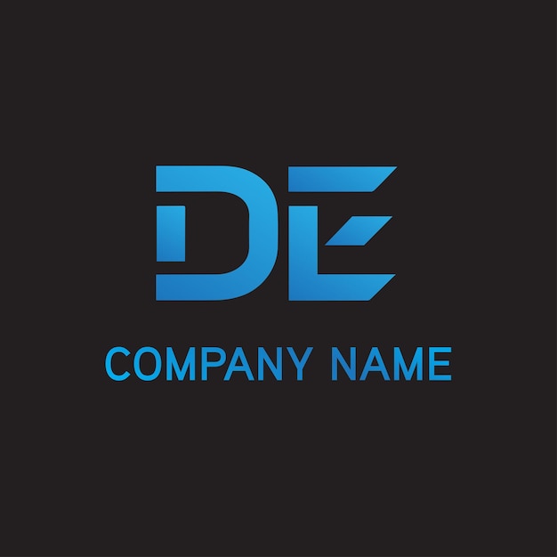 Diseño del logotipo de la letra DE