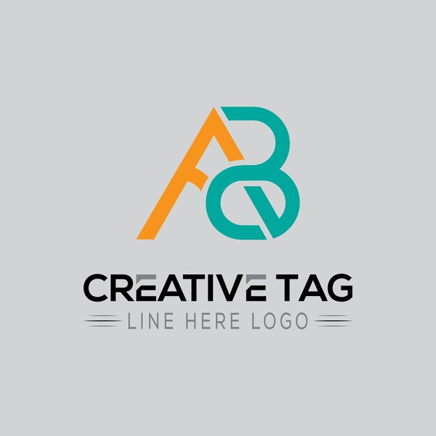 Diseño de logotipo de letras AB con iconos creativos para descarga gratuita