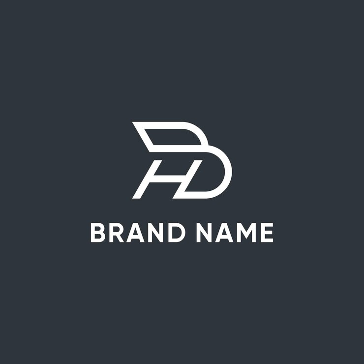 Diseño de logotipo de letras abstractas BH
