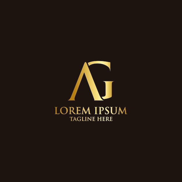 Diseño de logotipo de letras AG premium creativo de lujo Profesional Un logotipo negro y dorado con las letras