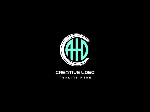 Diseño del logotipo de las letras AH y HD