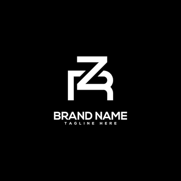Diseño del logotipo de las letras del alfabeto RZZR Símbolo vectorial inicial