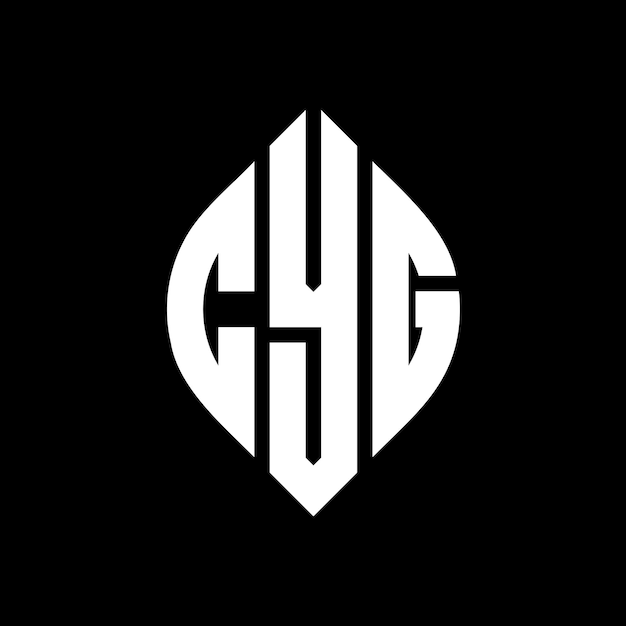 Diseño de logotipo de letras circulares CYG con forma de círculo y elipse CYG letras elípticas con estilo tipográfico Las tres iniciales forman un logotipo de círculo CYG Emblema de círculo Monograma Abstracto Vector de letras.