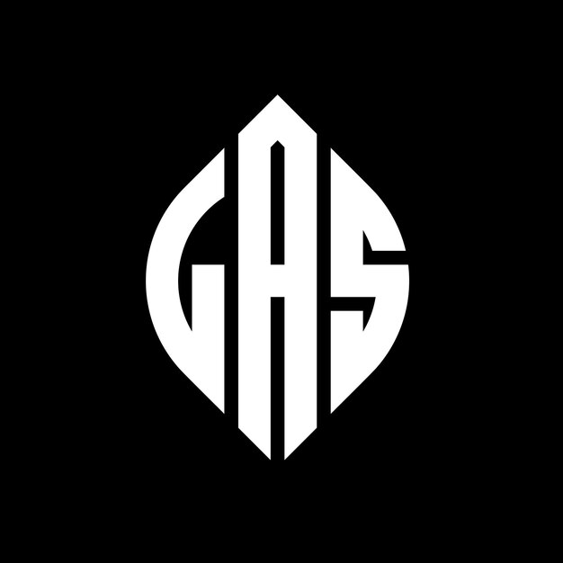 LAS diseño de logotipo de letras circulares con forma de círculo y elipse LAS letras elípticas con estilo tipográfico Las tres iniciales forman un logotipo de círculo LAS emblema de círculo Monograma abstracto letra marca vector