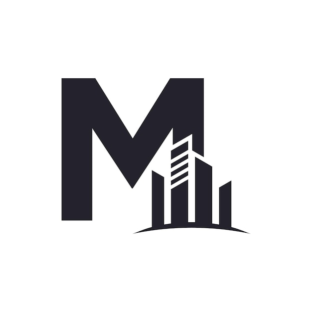 Diseño de logotipo de letras con concepto de construcción simple Premium Vector