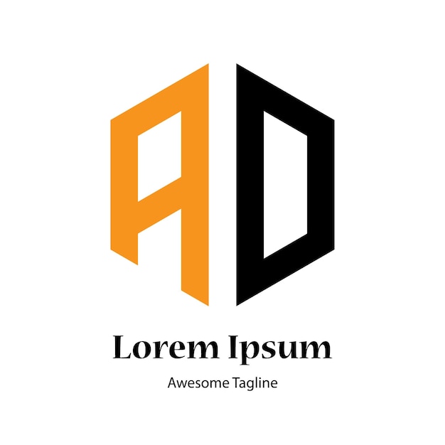 Diseño del logotipo de las letras A y D