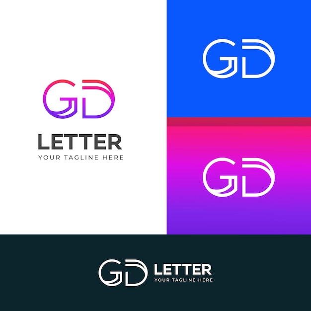 Diseño del logotipo de las letras de la DG DG
