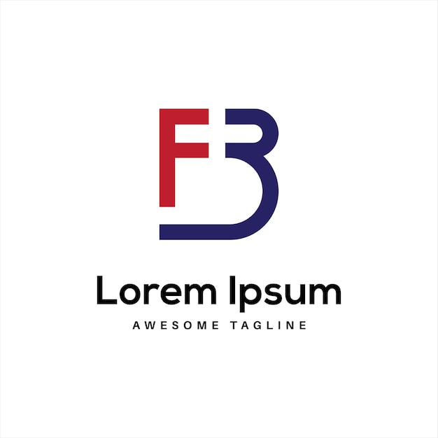 Diseño de logotipo de letras de FB con iconos creativos y para descarga gratuita