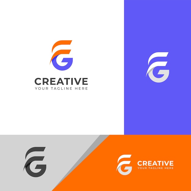 Diseño del logotipo de las letras FG GF