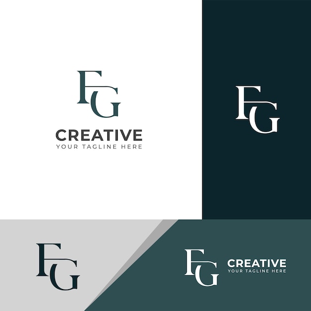 Diseño del logotipo de las letras FG GF