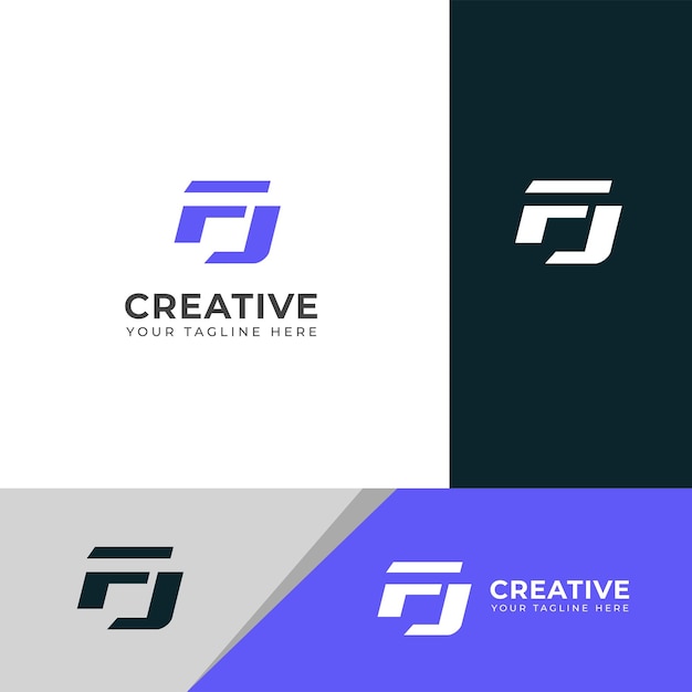 Diseño del logotipo de las letras FJJF