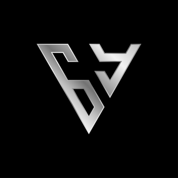 Diseño del logotipo de las letras G y Y triangulares