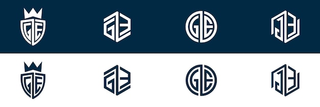 Diseño del logotipo de las letras GE EG de moda