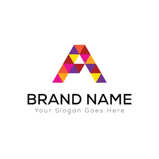Diseño de logotipo de letras geométricas coloridas