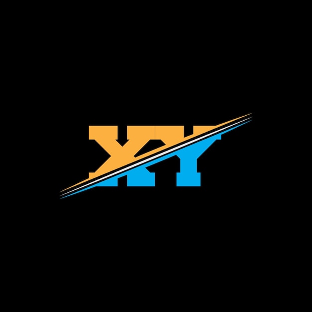Diseño de logotipo de letras geométricas modernas XA con colores naranja y azul