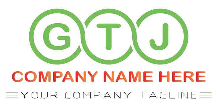 Vector diseño del logotipo de las letras gtj