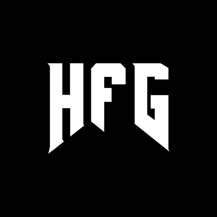 Vector diseño de logotipo de letras hfg para una empresa de tecnología diseño de logos hfg combinación de colores blanco y negro logotipo hfg vector diseño hfg icono hfg alfabeto hfg tipografía diseño de logotipo