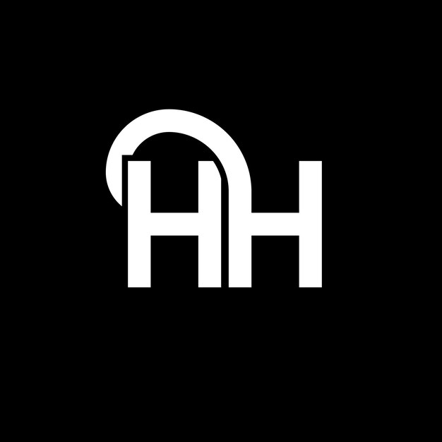 Diseño del logotipo con letras HH en fondo negro HH iniciales creativas concepto del logotipo de letras hh diseño de letras HH diseño de letras blancas en fondo negro logotipo H H h H